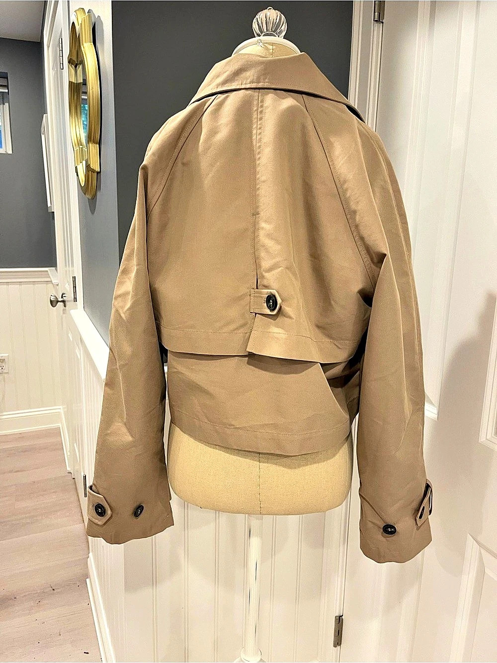 Zara Cropped Double-Breasted Jacket Brown Medium - Picture 4 of 11